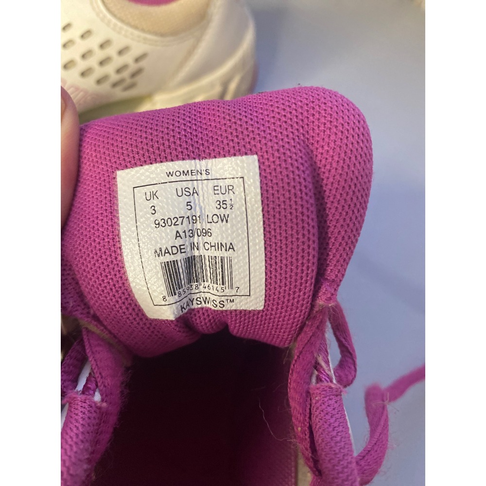K Swiss Womens Tennis Shoes Pink White‎ Low Top Lace Up Athletic Size 5 - Picture 5 of 6